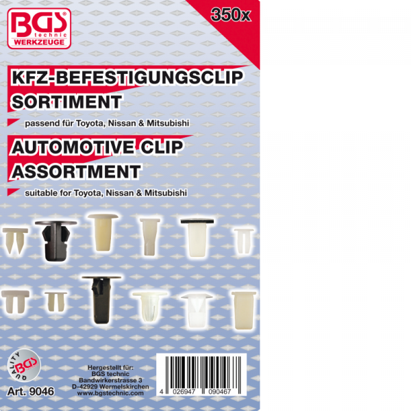RESOLUT Assorted Trim Clips For Toyota/Lexus - 350-Piece Set, Part Number 9046